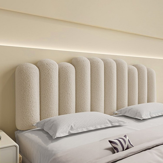 자바조이 웨이브 침대 헤드 쿠션 등받이 커버 보드 리폼 등 머리 벽 가드, 브레드 브라운