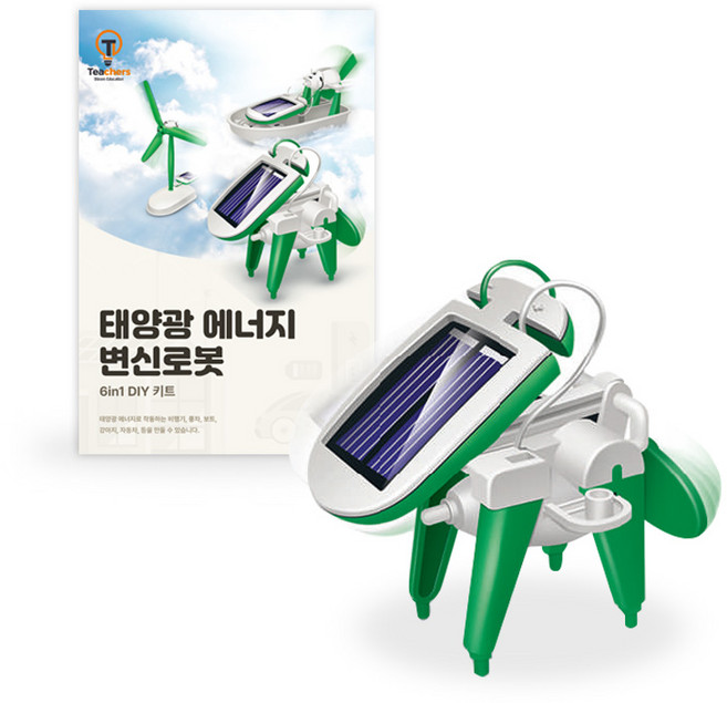 빅드림 STEAM 과학 실험 키트 교구 태양광 로봇만들기 그린, 단품