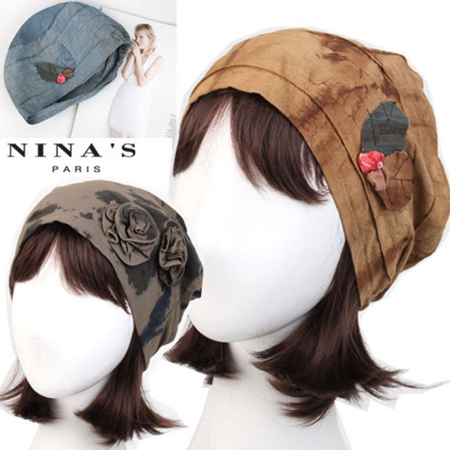니나스파리 면마자연염색 핸드메이드비니두건 1SS120