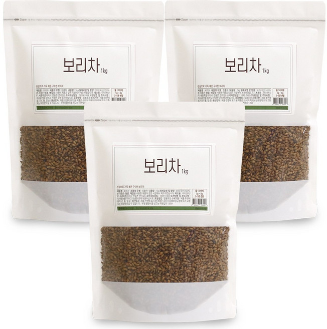 자연한잔 보리차 국내산 볶은 통보리차 주문후생산, 3개, 1개입, 1kg
