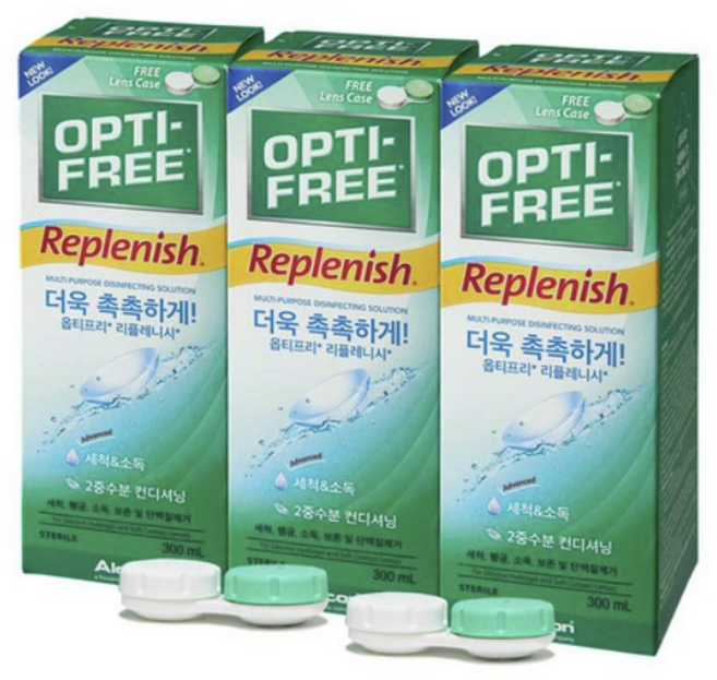 옵티프리 리플레니시 렌즈세정액 2p + 렌즈케이스, 300ml, 2세트