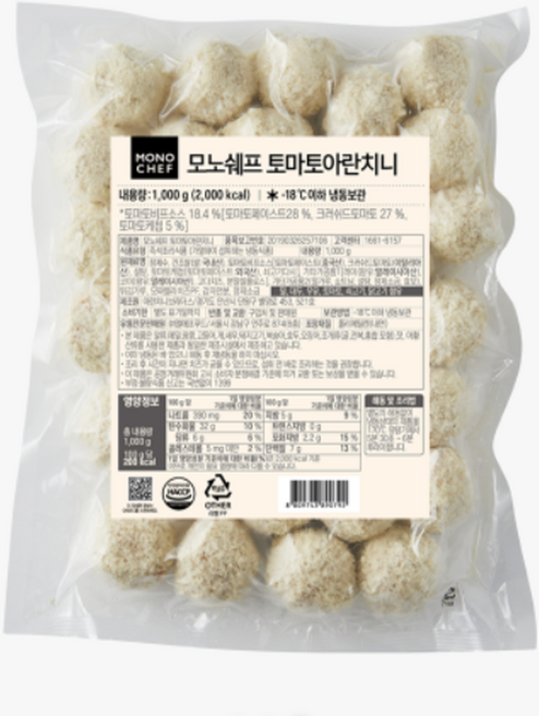 토마토아린치니 모노쉐프 1kg 아란치니 주먹밥 리조또 이탈리아요리 밥튀김 이탈리안 모짜렐라, 1개