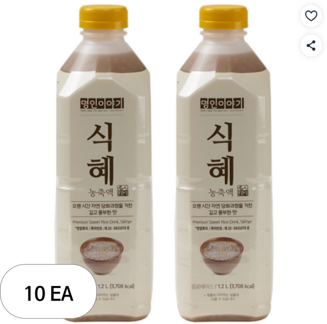 명인이야기 식혜 농축액, 1.2L, 10개