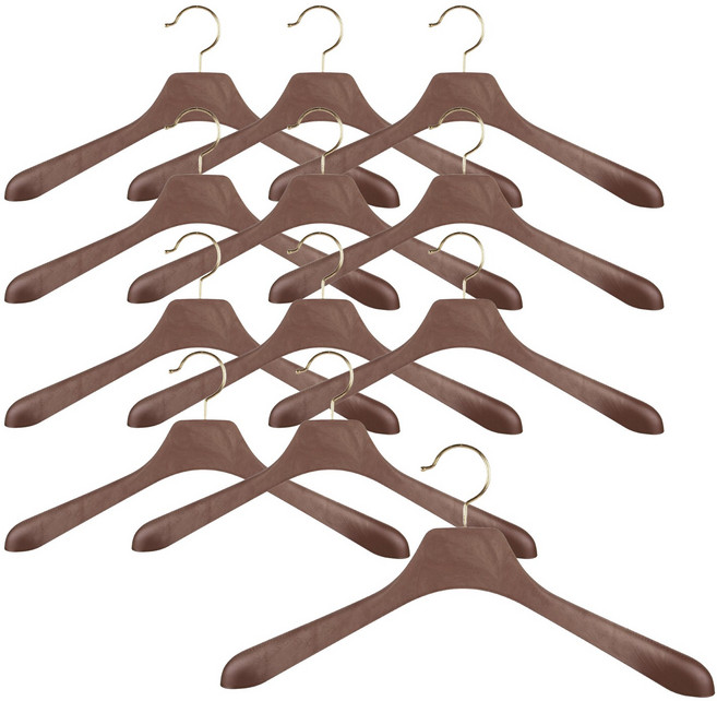 엔틱밤색 브라운 고급옷걸이 정장 자켓 옷걸이, 고급남성자켓옷걸이(엔틱밤색), 12개