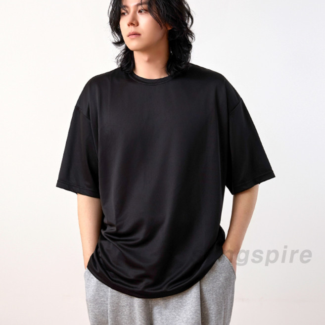 1+1 오버핏 쿨론 반팔티 S~5XL 남여공용 빅사이즈 드라이핏 무지 쿨링 반팔티