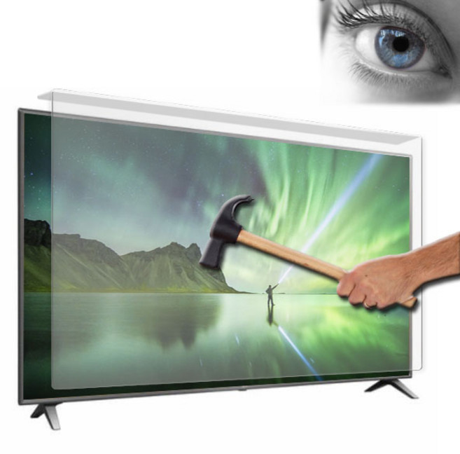SSI몰 2026년형 LG 삼성 65인치 TV 액정파손방지 블루라이트차단 보안기 커브드 지원 보안기 보호기 OLED QLED 티비 화면 보호대, 일반평면TV보안기, 블루라이트차단보안기, 1개