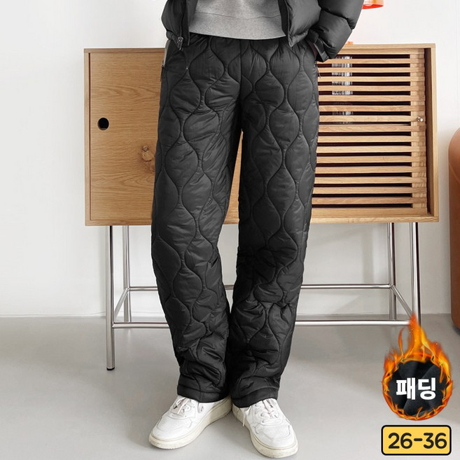 바비팩토리 남성용 완전 무장 따뜻 겨울! 밴드 패딩 누빔 방한 보온 팬츠 작업복 바지 빅사이즈까지