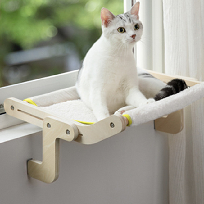 무타공 고양이 원목 창틀 해먹, 1개
