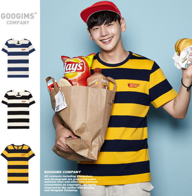 [구김스(GOOGIMS)] 구김스 0126_ 플라이 스트라이프 반팔 티셔츠 (G15MMRT404)