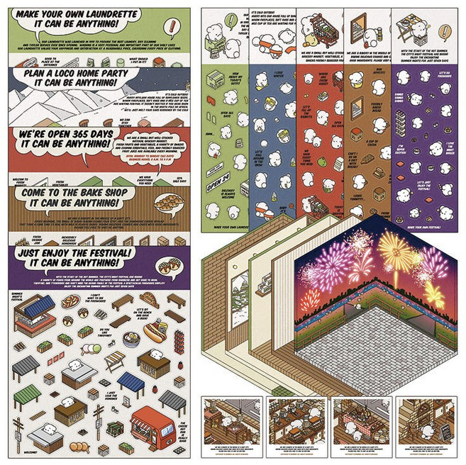 가필드 오디 존 고양이 강아지 동물 노트북 캐리어 꾸미기 장식 스티커 굿즈 DIY 3D 퍼즐 미니어처 하우스 쌓인 세탁 불꽃 놀이 디스플레이 장면 원장 선물, [01] XS, [04] 5PCS