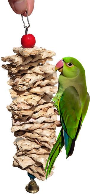 무핑 씹고 뜯는 앵무새 장난감 스윙행어 천연잔디나무 그네 사다리 놀이 운동 놀이터, 중형, 1개