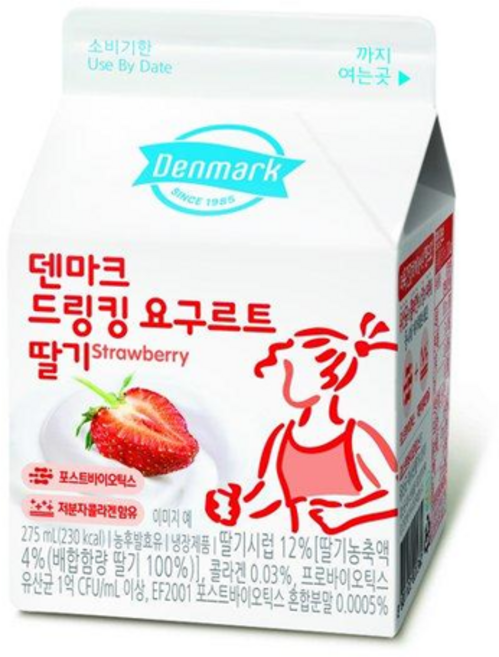 덴마크 드링킹요구르트 딸기 275mL 냉장무배