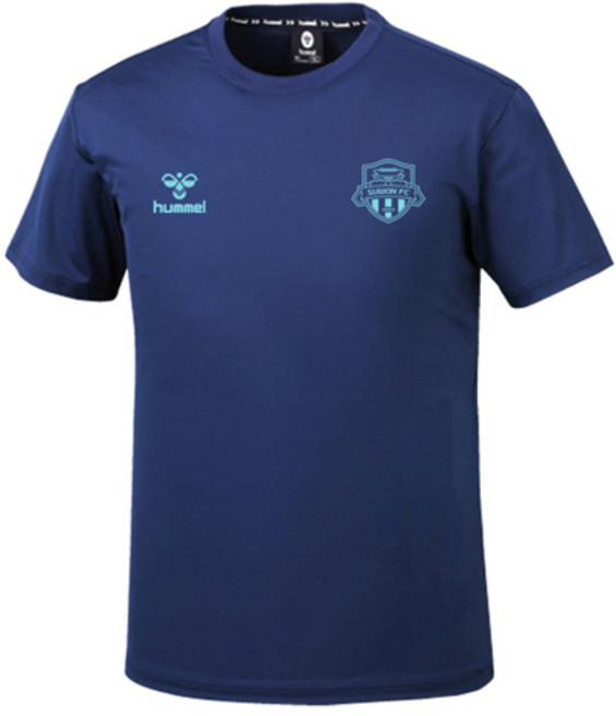 험멜 수원FC 민트마크 라운드 반팔 HM-718-9 네이비