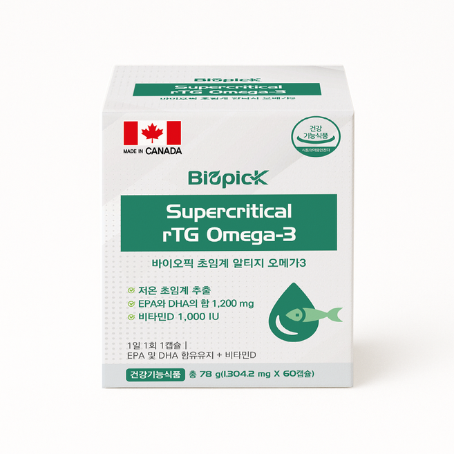 바이오픽 고함량 초임계 알티지 오메가3 1200mg, 1박스, 60정