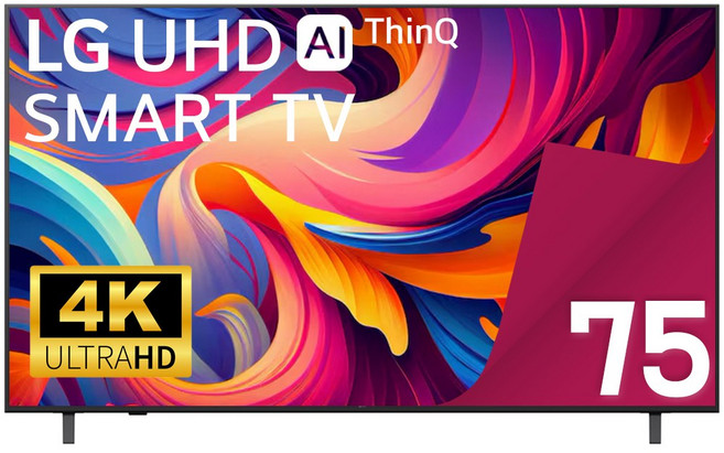 LG전자 TV 75UA7500 25년형 울트라 HD 4K 189cm(75인치) LED 스마트 티비 유튜브 넷플릭스 디즈니 미러링, 고객직접설치, 스탠드형