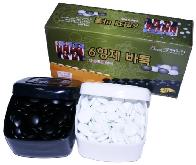 육형제바둑 형제 31호 바둑알 P-HJBO31P38, 흑색, 백색, 1개