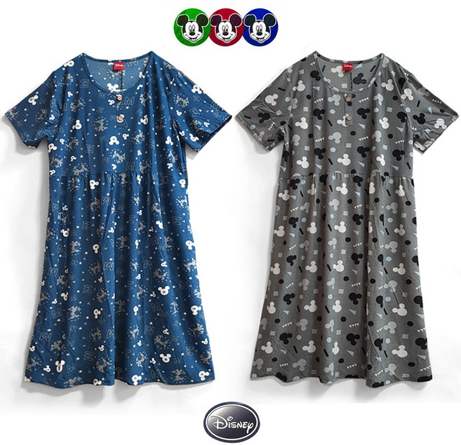 [미키] 여자 까실이 소매 원피스 미키반팔원피스 디즈니원피스 잠옷 실내복 홈웨어 이지웨어 SW030