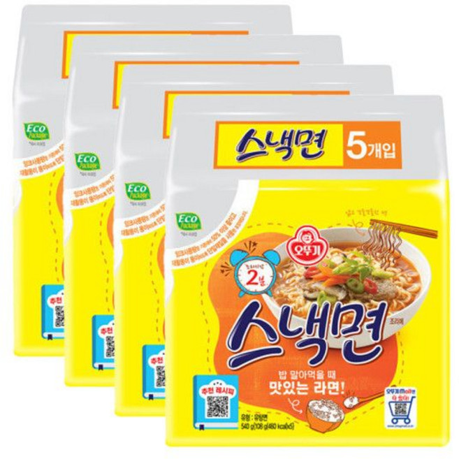 오뚜기 스낵면 멀티팩 (108g x 5입) 8개