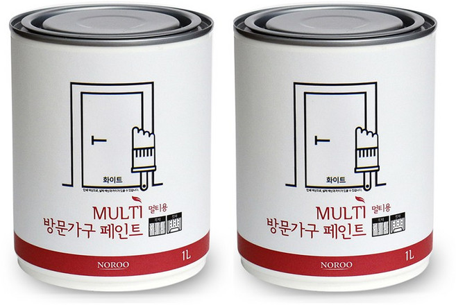 하우홈 노루 방문가구용 수성페인트 화이트 1L, 화이트(WHITE), 2개