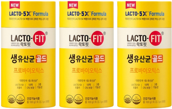 종근당 온가족 생유산균 락토핏 프로바이오틱스 골드 아연 LACTO-FIT 유산균, 100g, 2개