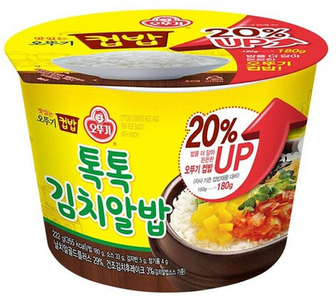 오뚜기 맛있는 오뚜기 컵밥 톡톡 김치알밥, 222g, 60개