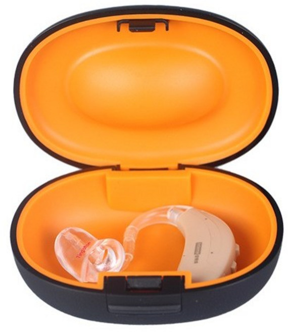 보청기 케이스 보관함, 1개, 검정색