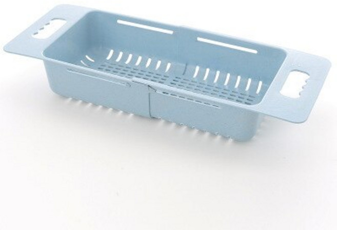2155 신축형 씽크대 물빠짐선반 플라스틱 수저걸이 가정용 주방그릇 접시걸이 야채수납선반, 블루