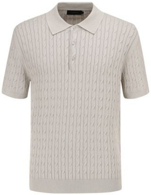 지오지아 남성 가먼트워싱 코튼 케이블 반팔 카라티 AAF2ET1102BE