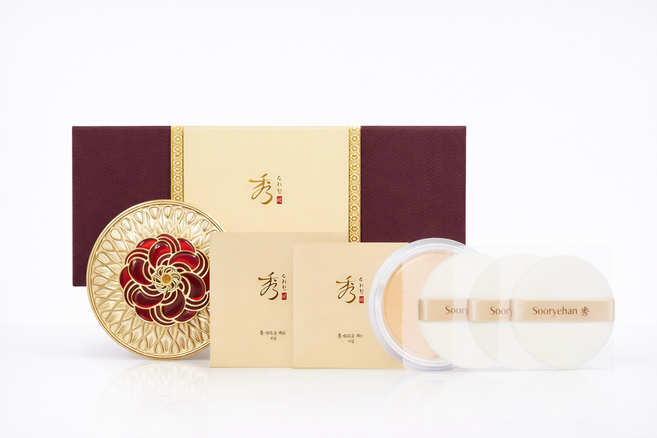 수려한 채화윤 팩트 21호 (본품 20g+리필 20g+퍼프 2개), 1개