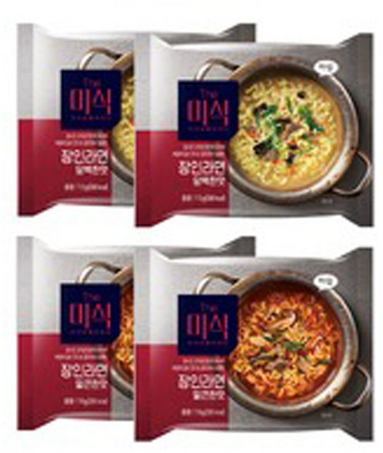 더미식 장인라면 얼큰한맛 4개 + 담백한맛 4개 116g, 1세트