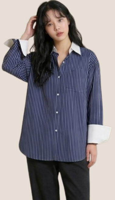 드마엘 카이 배색 스트라이프 여성 셔츠(2color)+델로나