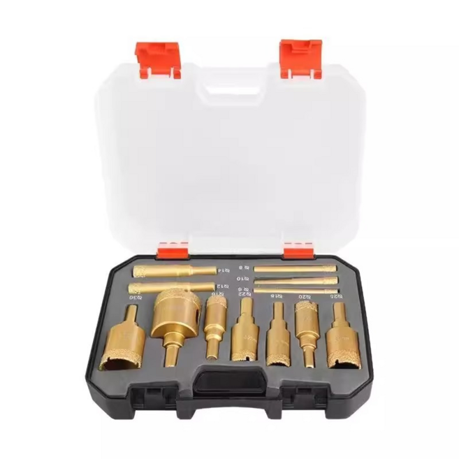 tinduo 12종 다이아몬드 드릴 비트 세트 건식 타입 - 타일 석재 전용 구멍 뚫는 공구 세트, 1세트