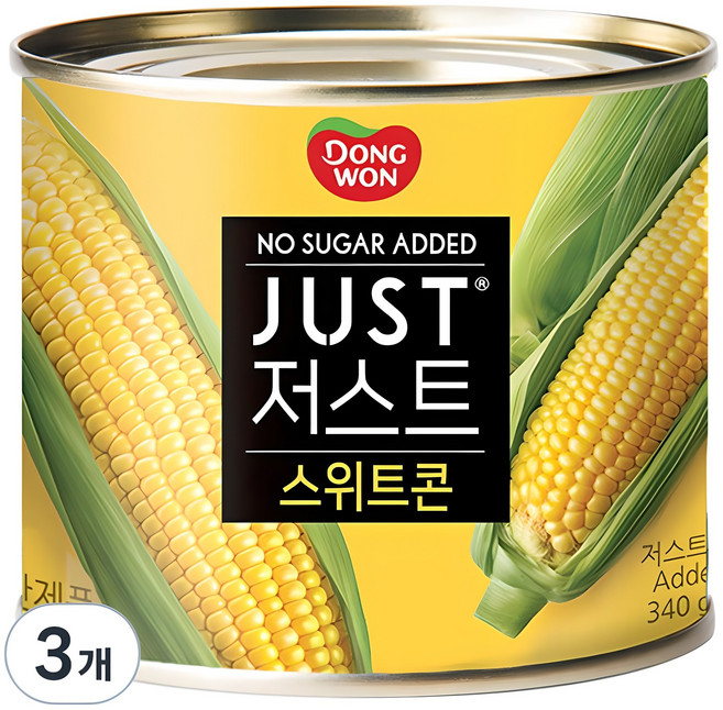 동원 JUST 노슈가 스위트콘, 340g, 3개