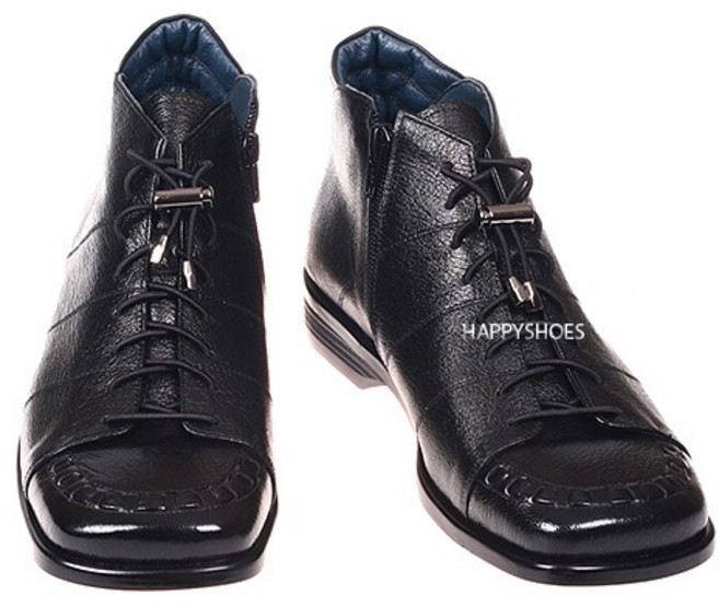 HP3305 [원터치잠금장치/내피곤색] 남성부츠 핸드메이드 수제화 앞코 디테일 키높이 겨울슈즈 키높이굽 3cm 4cm 5cm 공장직영