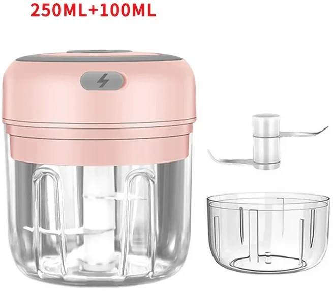 USB 휴대용 전기 미니 주방 도구 다기능 쵸퍼 사수기 마늘 생강 야채 분쇄용, 01 105-2Cups-Pink, 1개