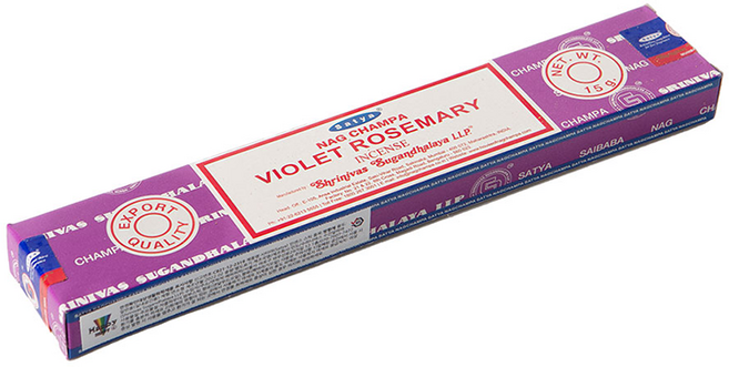바이올렛 로즈마리 인센스 스틱 15g 사티야 나그참파 Violet Rosemary