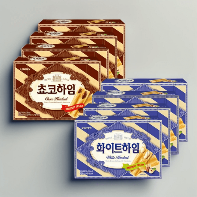 초코하임 142g 4팩+화이트하임 142g 4팩 학원 학교 병원 유치원 사무실 교무실 행정실 탕비실 간식