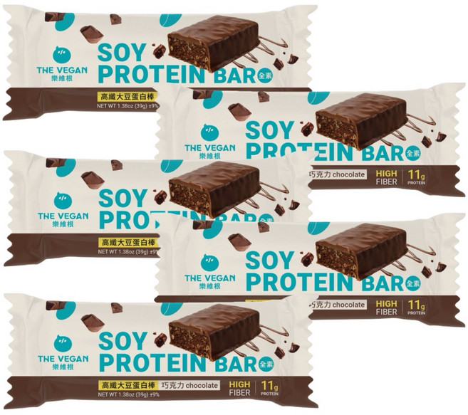 the vegan樂維根 大豆蛋白棒 巧克力口味 (高蛋白 低糖 植物蛋白), 39g, 5個
