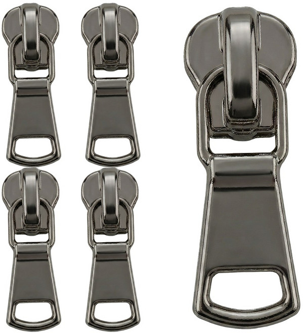 Joeunmall 5호 비슬론 지퍼고리 지퍼머리 지퍼손잡이 개이빨, 5개, 5호-흑니켈