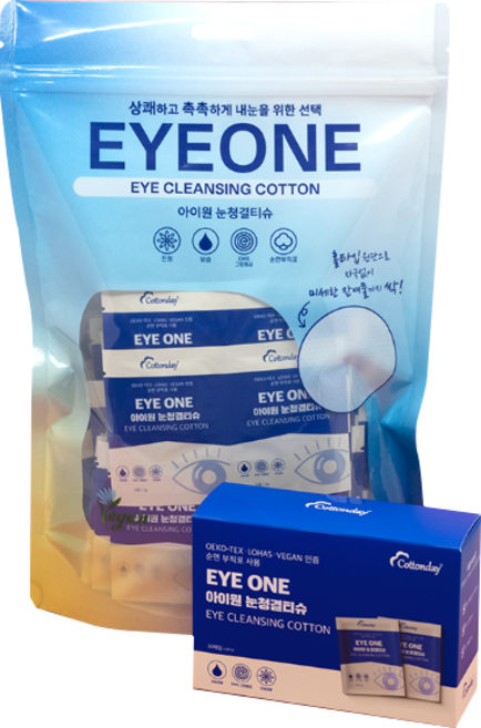 코튼데이 아이원 눈청결티슈 100매 지퍼백 대용량, 2개, 2g