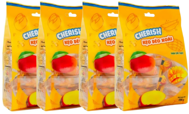 베트남 체리쉬 망고맛 젤리 캔디, 4개, 280g