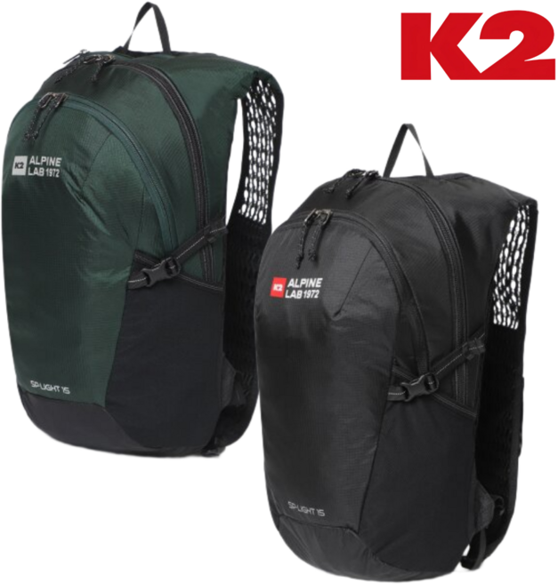 [매장발송] K2 남여공용 경량 소형 배낭 내구성 야간 산행 우천 조끼형 멜빵 수납 착용감 휴대성 등산 산책 트레킹 보조 가방 둘레길 여행 캠핑 청소 현장 백팩, B블랙