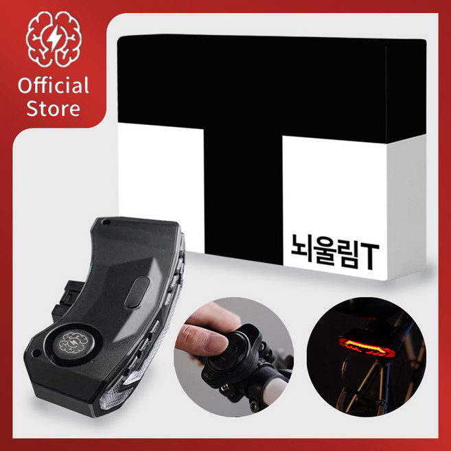 뇌울림T 4in1 스마트 후미등 자전거 도난방지 경보기 라이트 잠금 장치 전기 무선 자물쇠, 1개, 블랙