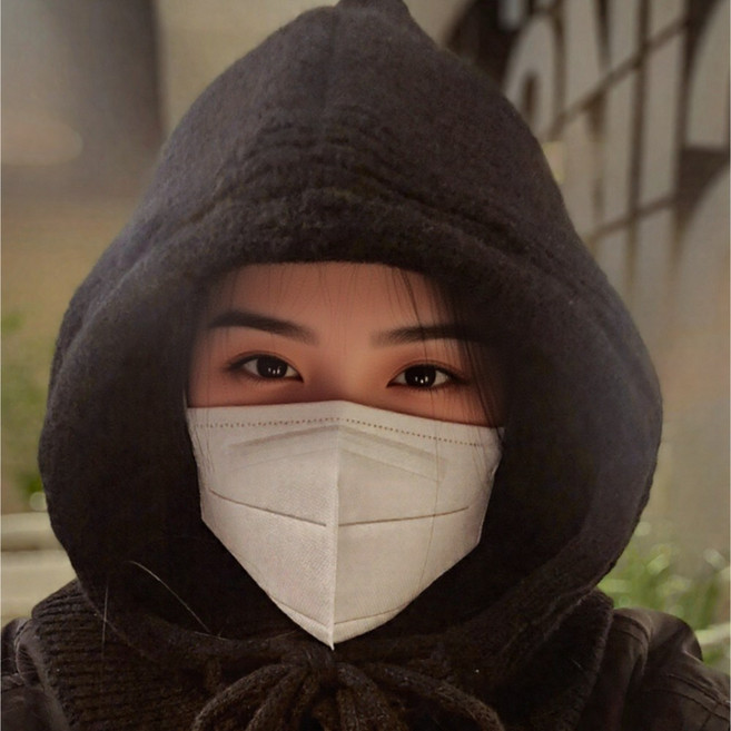 제너릭 도톰한 남여공용 바라클라바 후드워머 방한모자 울니트