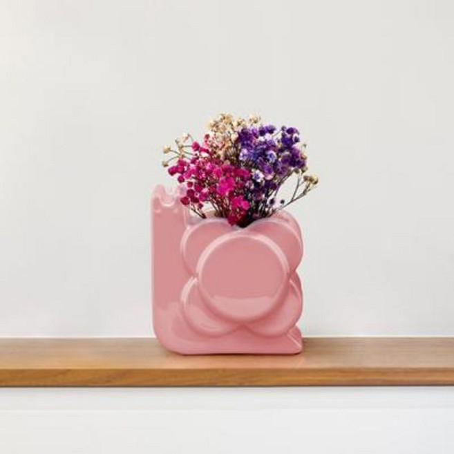 올라카일리 도자기 화병 꽃병 스몰 달팽이 핑크, 선택완료