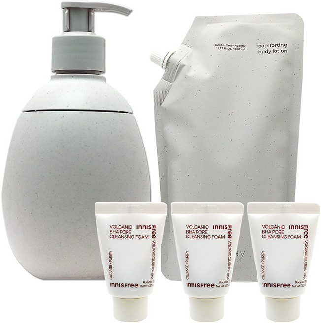 이니스프리 리스테이 컴포팅 바디 로션 480mL(세트)+(화산송이폼15gx3개 증정), 1개, 480ml