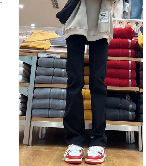 高腰牛仔褲 直筒牛仔褲 高腰窄版直筒牛仔褲女秋季淺色修身彈力顯瘦顯腿長煙管拖地褲子潮