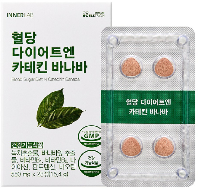셀트리온 이너랩 혈당 다이어트엔 카테킨 바나바 1박스, 1개, 28정