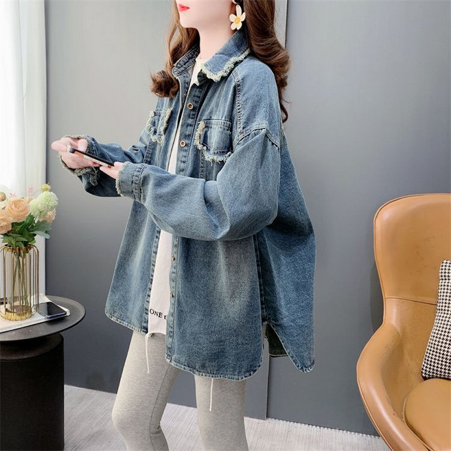復古牛仔外套 春秋冬季新款寬鬆百搭慵懶休閒上衣