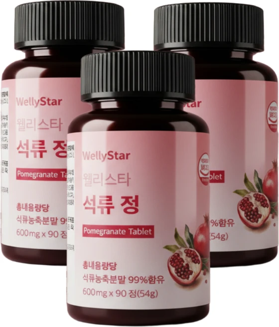 웰리스타 석류정 갱년기 건강 식물성에스트로겐 갱년기 증상완화 3개 9개월분, 90정 - 쿠팡